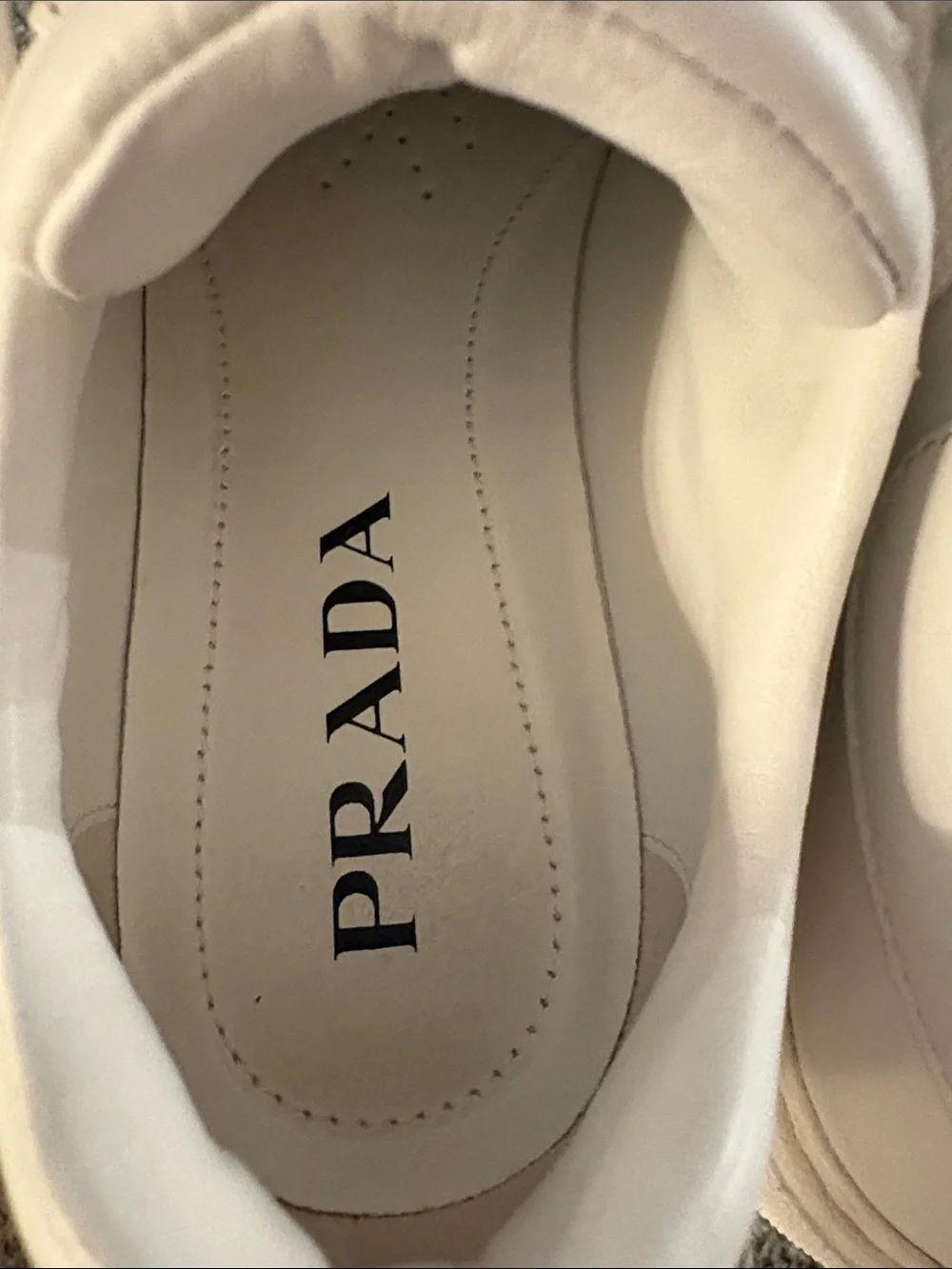 AUTHENTIC Prada leather white sneakers 36.5 - Picture 5 of 6